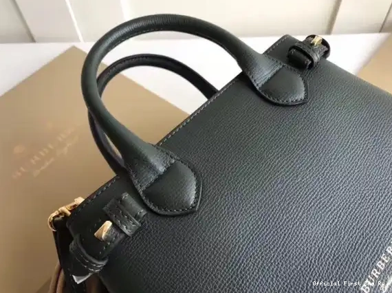 Official First Bag Ru Leather House in Burberry Banner Check and Small The 0529